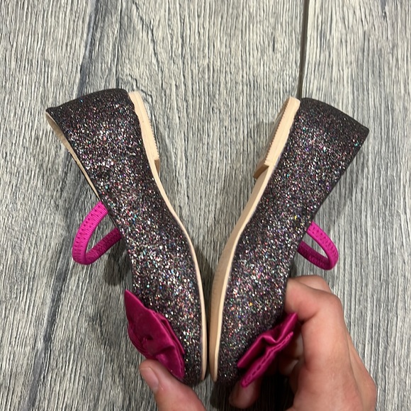 • Janie and Jack • Sparkly Pink Bow Accent Ballet Flats Toddler Girls 5 - Picture 3 of 5